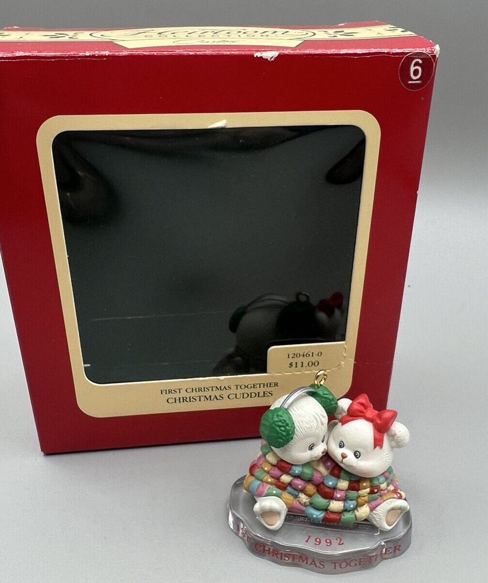 Carlton Heirloom Collection First Christmas Together "Christmas Cuddles" 1991